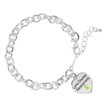 Lyme Disease Awareness Heart Charm Chained Style Bracelets - Fundraising For A Cause