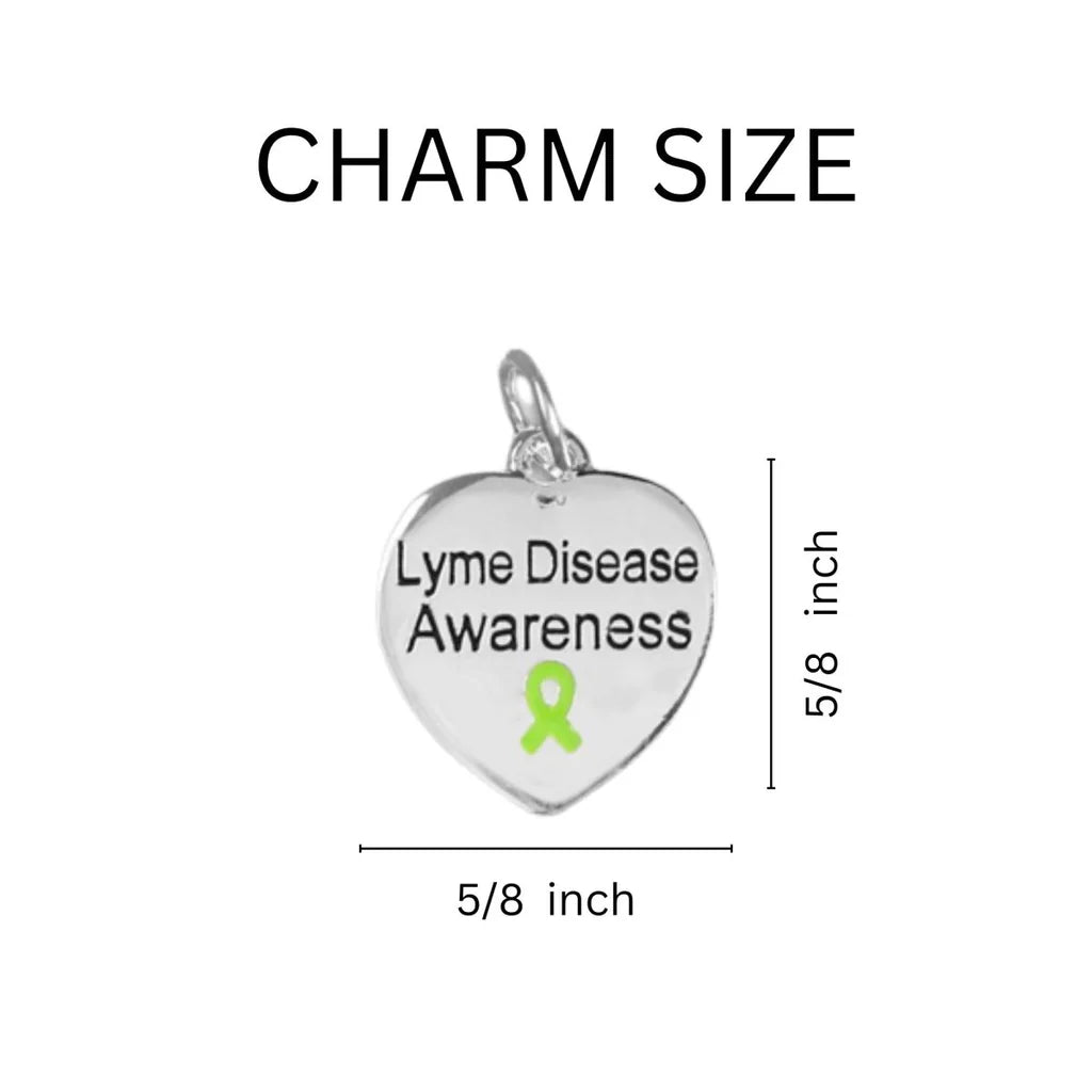 Lyme Disease Awareness Heart Charm Chained Style Bracelets - Fundraising For A Cause