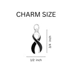 12 Melanoma Black Ribbon Rope Bracelets - Fundraising For A Cause