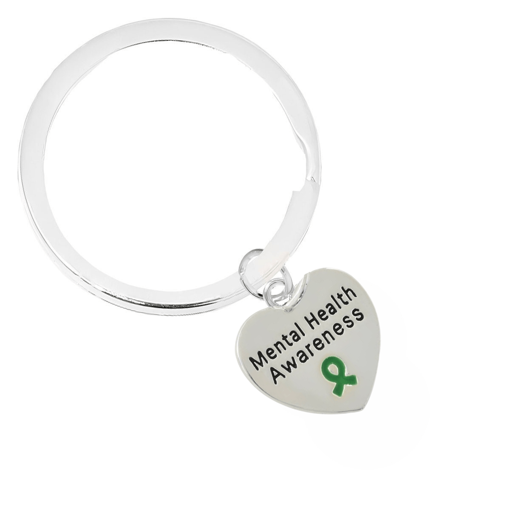 Mental Health Awareness Heart Charm Split Style Key Chains - Fundraising For A Cause
