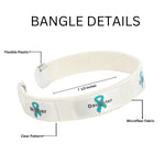 25 Mother Daughter Teal Ribbon Bangle Bracelets - Fundraising For A Cause
