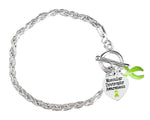 12 Muscular Dystrophy Lime Green Ribbon Rope Bracelets - Fundraising For A Cause