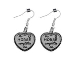 12 Pairs My Horse Completes Me Hanging Heart Earrings - Fundraising For A Cause