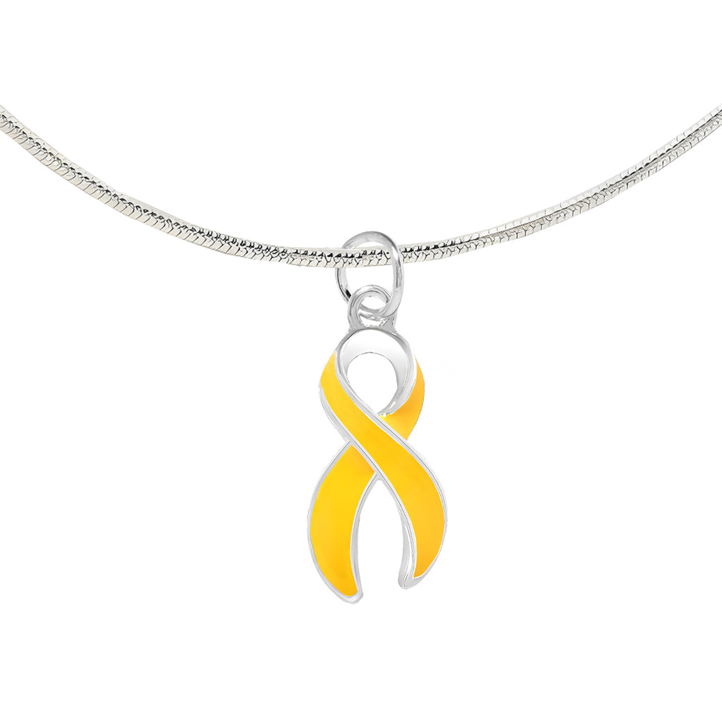 Large Gold Ribbon Necklaces - Fundraising For A Cause