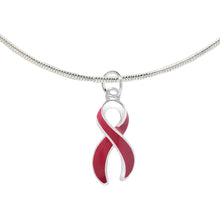 Load image into Gallery viewer, Large Burgundy Ribbon Necklaces