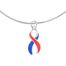 Load image into Gallery viewer, Large Red &amp; Blue Ribbon Necklaces