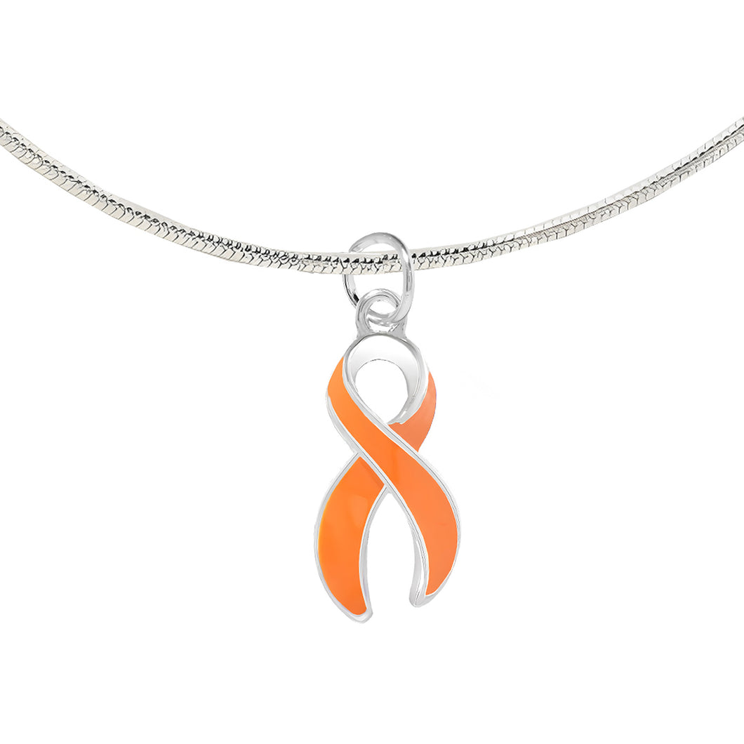 Large Orange Ribbon Necklaces - Fundraising For A Cause