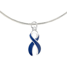 Load image into Gallery viewer, Large Dark Blue Ribbon Necklaces