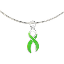 Load image into Gallery viewer, Large Lime Green Ribbon Necklaces