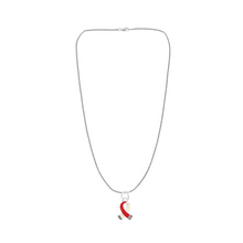 Load image into Gallery viewer, Small Red and White Ribbon Necklace