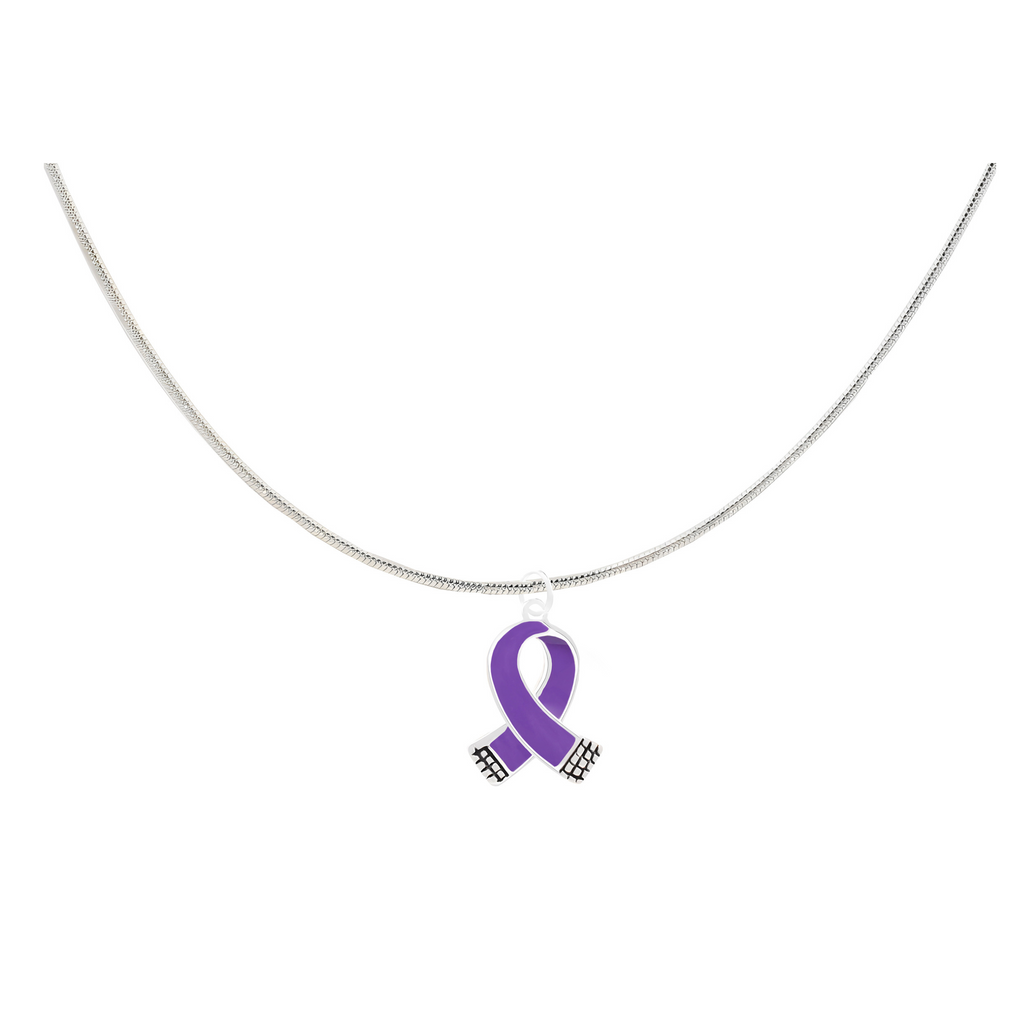 Small Purple Ribbon Necklaces - Fundraising For A Cause