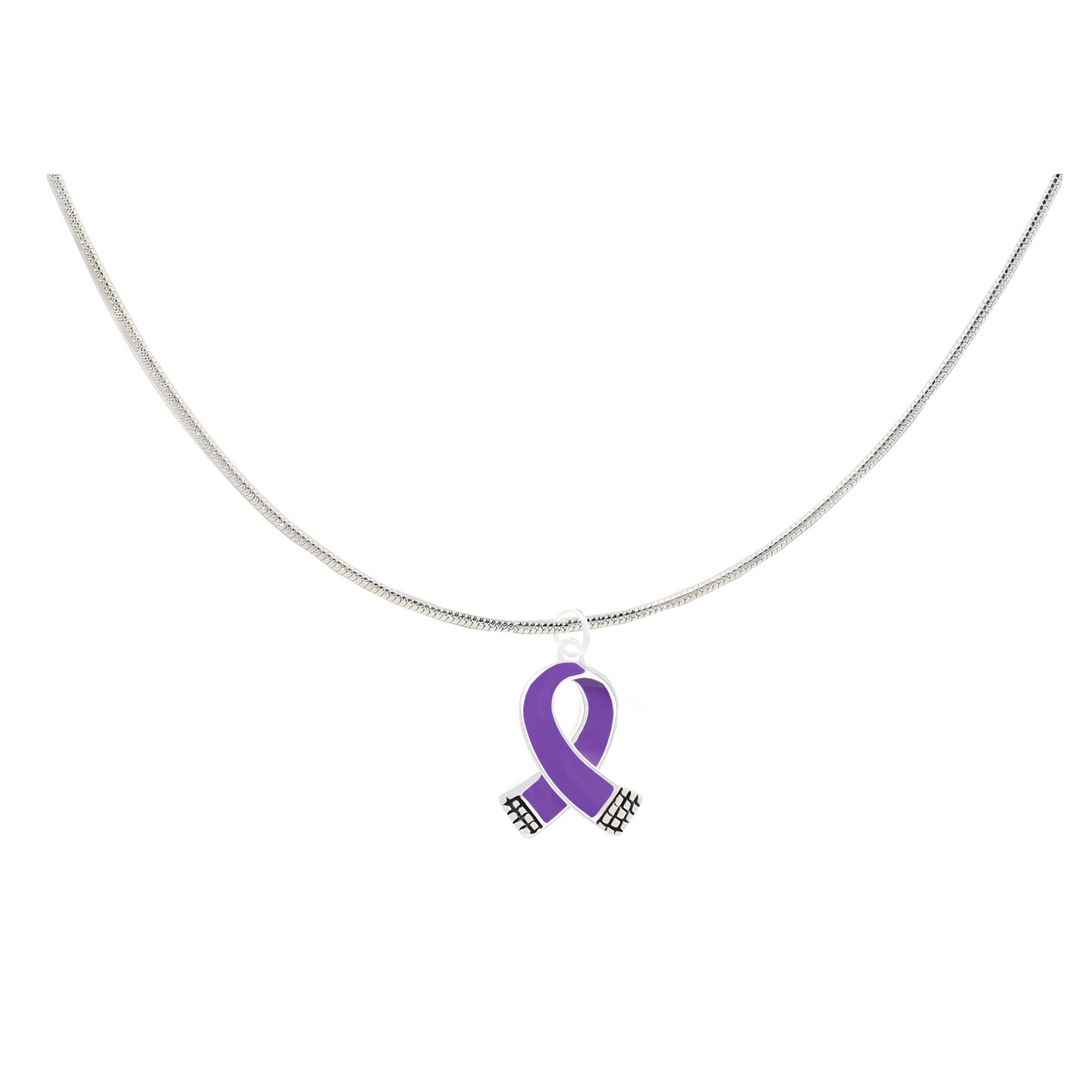 Small Purple Ribbon Necklaces