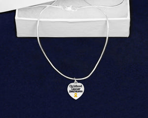 Childhood Cancer Awareness Heart Charm Necklaces - Fundraising For A Cause