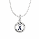 Round Child Abuse Awareness Ribbon Necklaces - Fundraising For A Cause