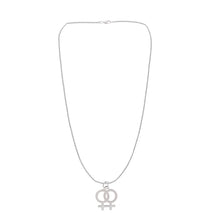 Load image into Gallery viewer, Silver Lesbian Same Sex Female Symbol Necklaces - Fundraising For A Cause