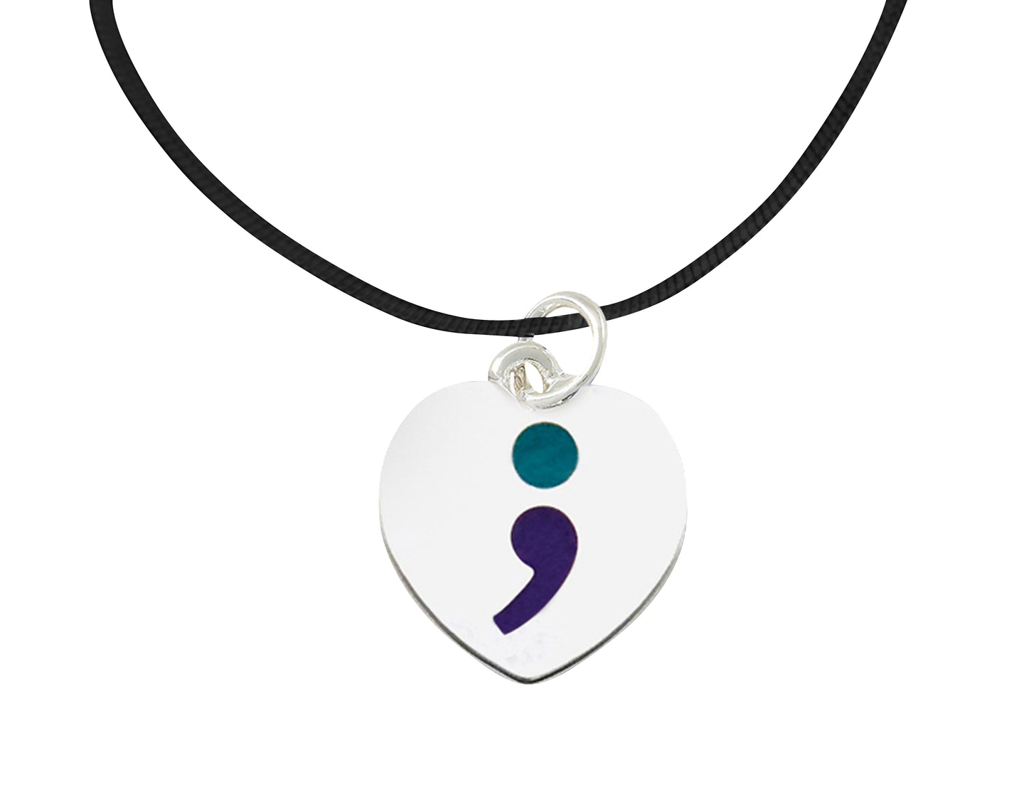 Semicolon Suicide Prevention Awareness Leather Cord Necklaces - Fundraising For A Cause