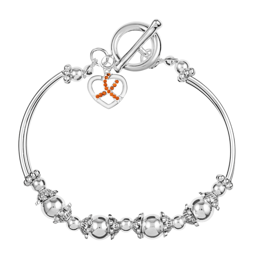 Orange Crystal Ribbon Awareness Bracelets - Fundraising For A Cause
