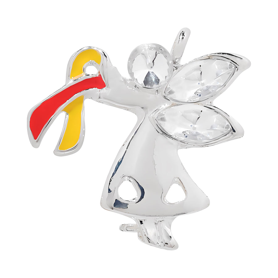Red & Yellow Ribbon Angel Pins | Hepatitis C Awareness Pins