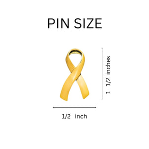 Large Gold Ribbon Pins Wholesale, Childhood Cancer Awareness Jewelry