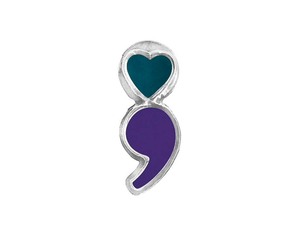 Semicolon Suicide Awareness Pins, Bulk Suicide Lapel Pins