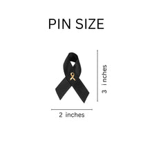 Load image into Gallery viewer, Satin Black Ribbon Awareness Pins
