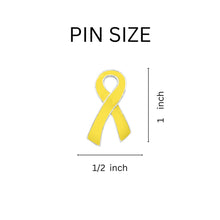 Load image into Gallery viewer, Large Flat Yellow Ribbon Pins Wholesale, Liver Cancer Awareness