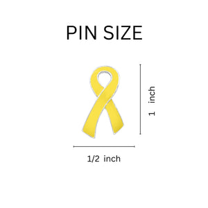 Large Flat Yellow Ribbon Pins Wholesale, Liver Cancer Awareness