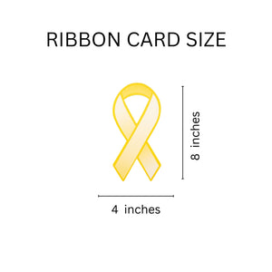 Large Paper Gold Ribbon Donation Ribbons (50 Ribbons) - Fundraising For A Cause