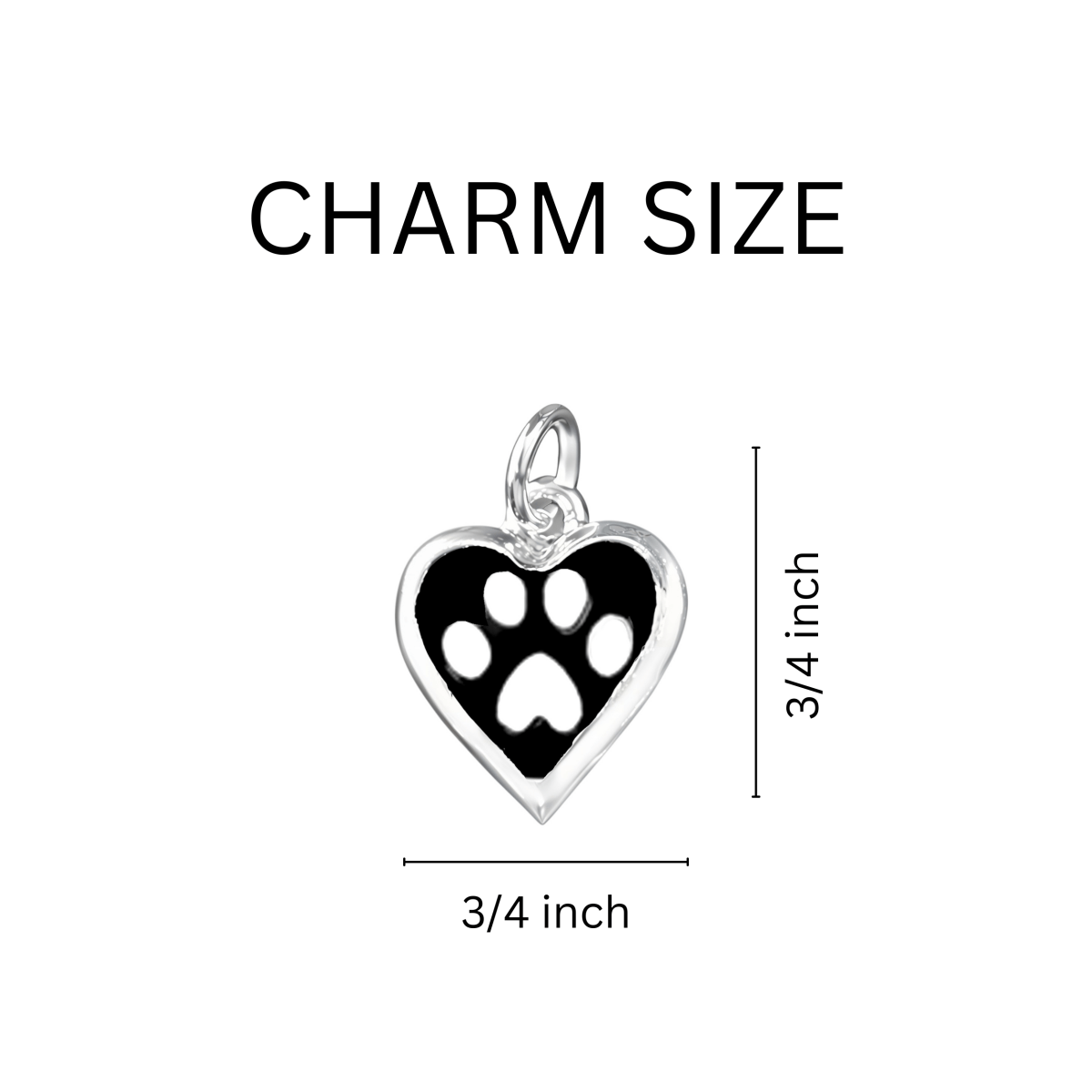 5 Pack Paw Print Heart Charm Chunky Bracelets (5 Bracelets) - Fundraising For A Cause
