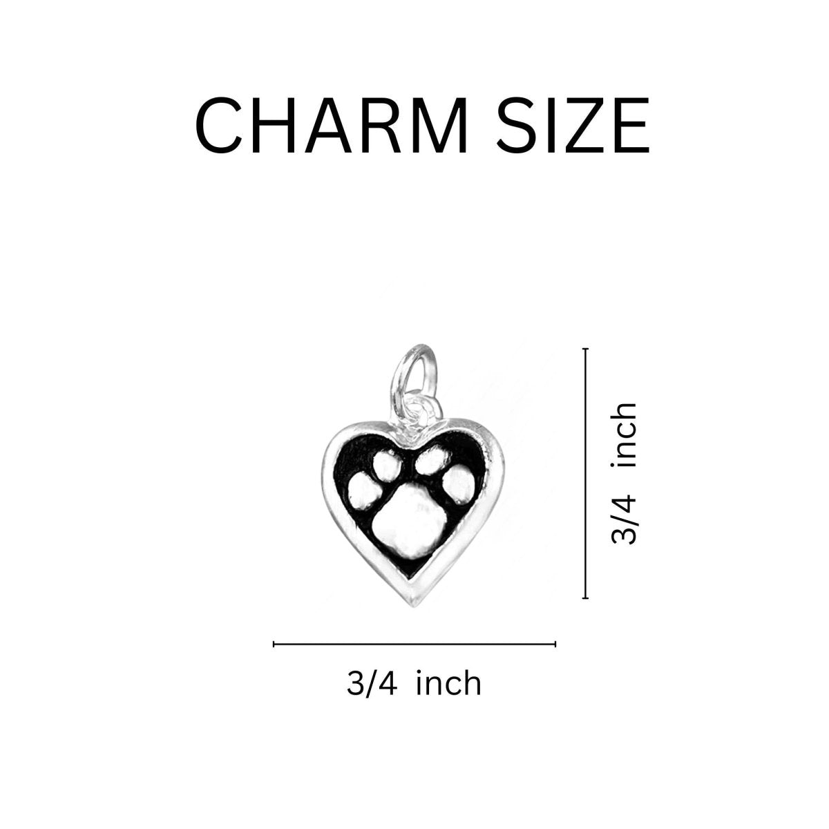 5 Pack Paw Print Heart Charm Chunky Bracelets (5 Bracelets) - Fundraising For A Cause