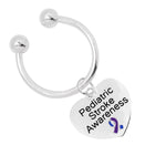 Pediatric Stroke Awareness Heart Charm Horseshoe Keychains - Fundraising For A Cause