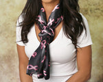 25 Pink Ribbon Scarves in Black (25 Scarves) - Fundraising For A Cause