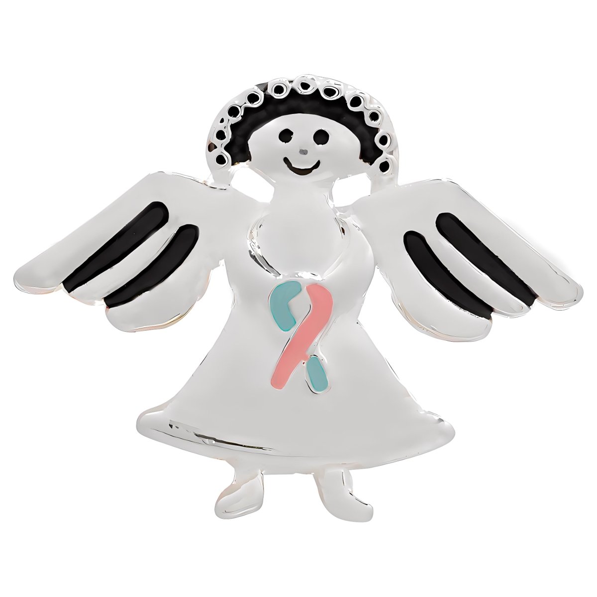 Pink & Ribbon Angel Pins