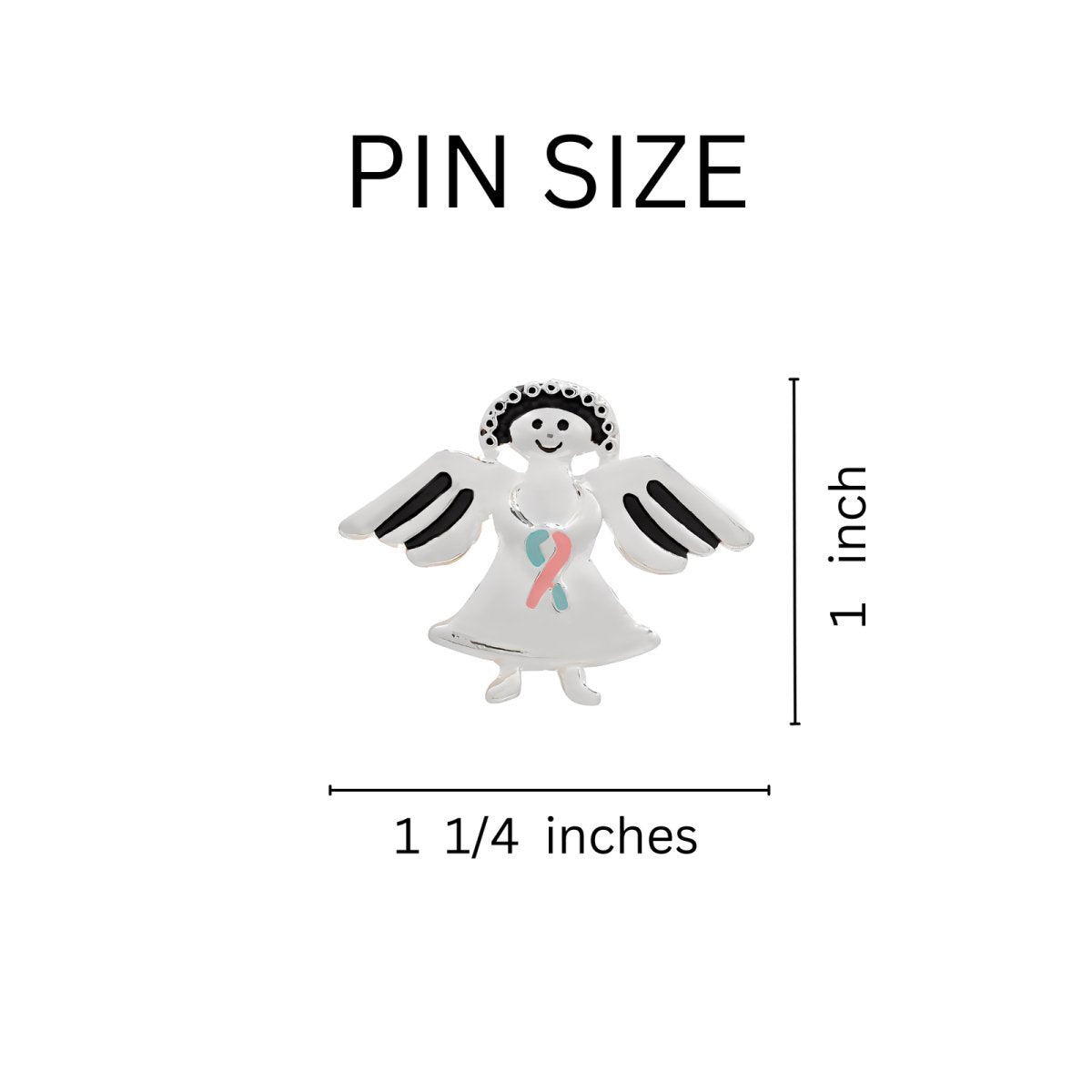 25 Pink & Blue Ribbon Angel Pins - Fundraising For A Cause