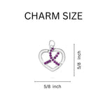 5 Pack Purple Crystal Ribbon Awareness Bracelets (5 Bracelets) - Fundraising For A Cause