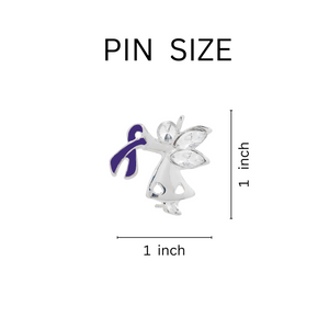 Bulk Alzheimer's Angel Purple Ribbon Awareness Pins