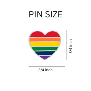 Rainbow Heart Gay Pride Pins