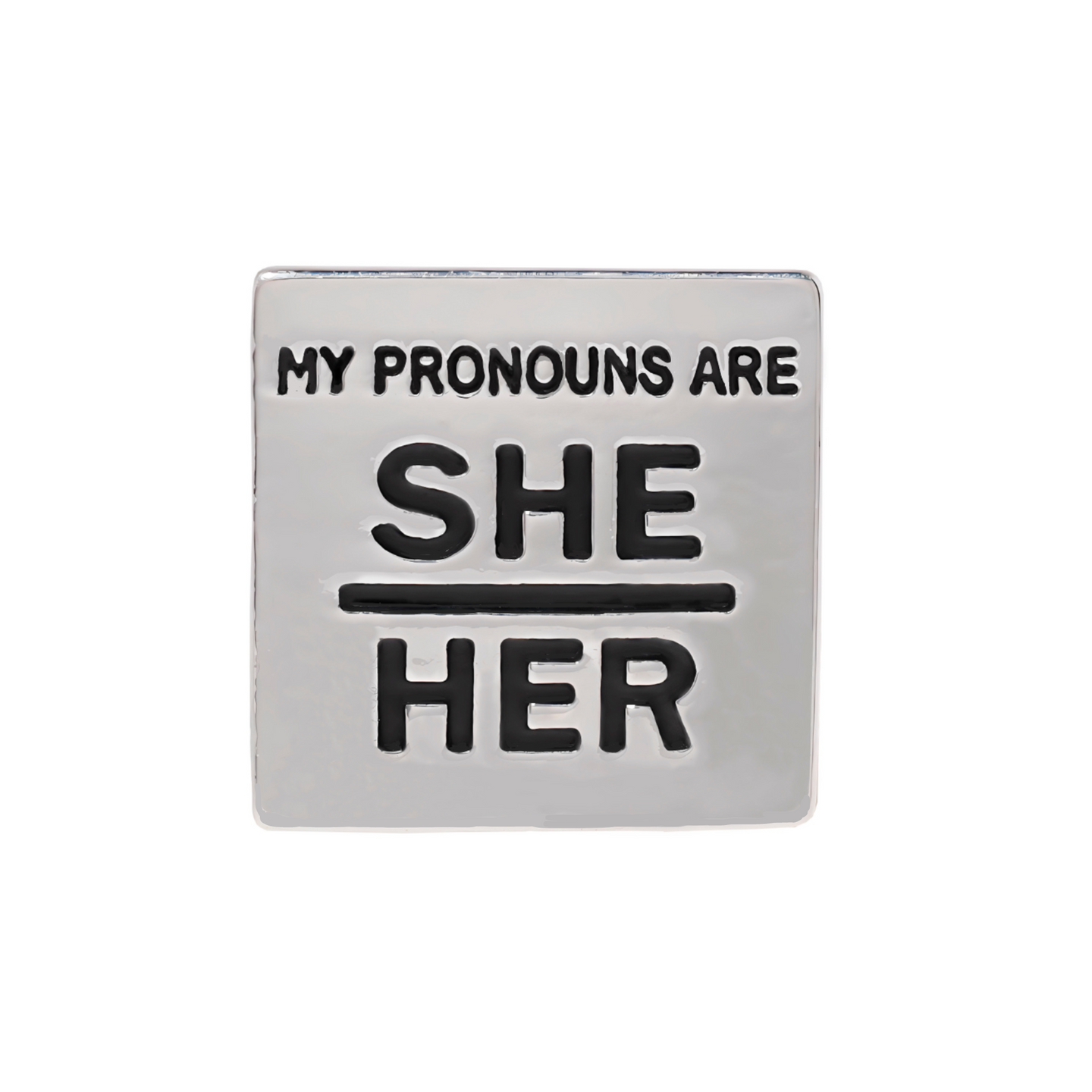 Wholesale My Pronouns Are She Her Square Pins, Pronoun Jewelry
