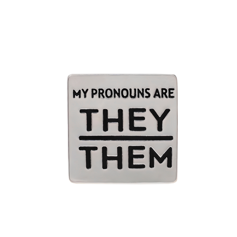 Square My Pronouns Are They Them Pins - Fundraising For A Cause