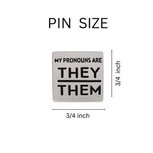 Square My Pronouns Are They Them Pins - Fundraising For A Cause