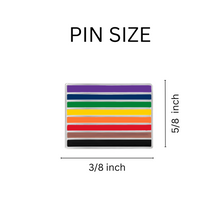 Load image into Gallery viewer, Philadelphia 8 Stripe Pride Rainbow Rectangle Pins