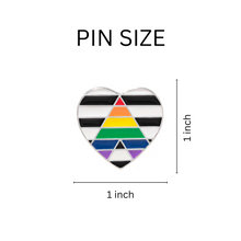 Load image into Gallery viewer, Straight Ally LGBTQ Pride Heart Pins