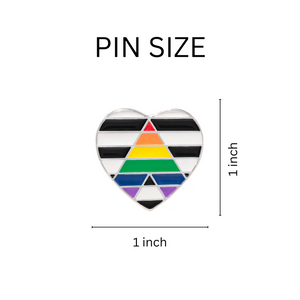 Straight Ally LGBTQ Pride Heart Pins