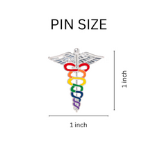 Load image into Gallery viewer, Rainbow Caduceus Pins - Fundraising For A Cause