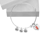 12 Red Ribbon Survivor Heart Retractable Charm Bracelets - Fundraising For A Cause