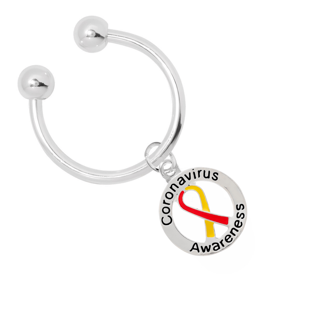 Round Coronavirus (COVID - 19) Awarenes Key Chains - Fundraising For A Cause