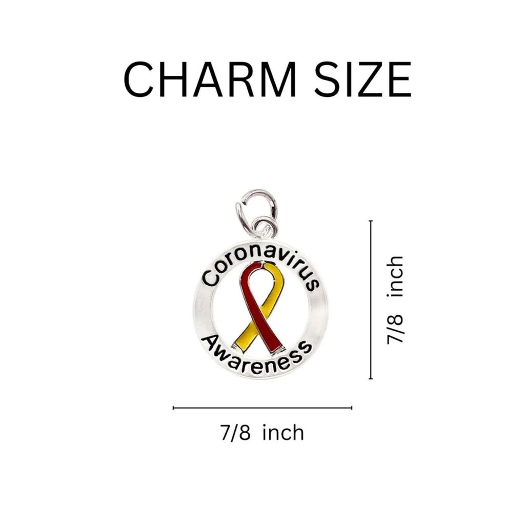 Round Coronavirus (COVID - 19) Awareness Ribbon Chunky Charm Bracelets - Fundraising For A Cause
