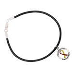 Round Coronavirus (COVID - 19) Awareness Ribbon Leather Cord Bracelets - Fundraising For A Cause