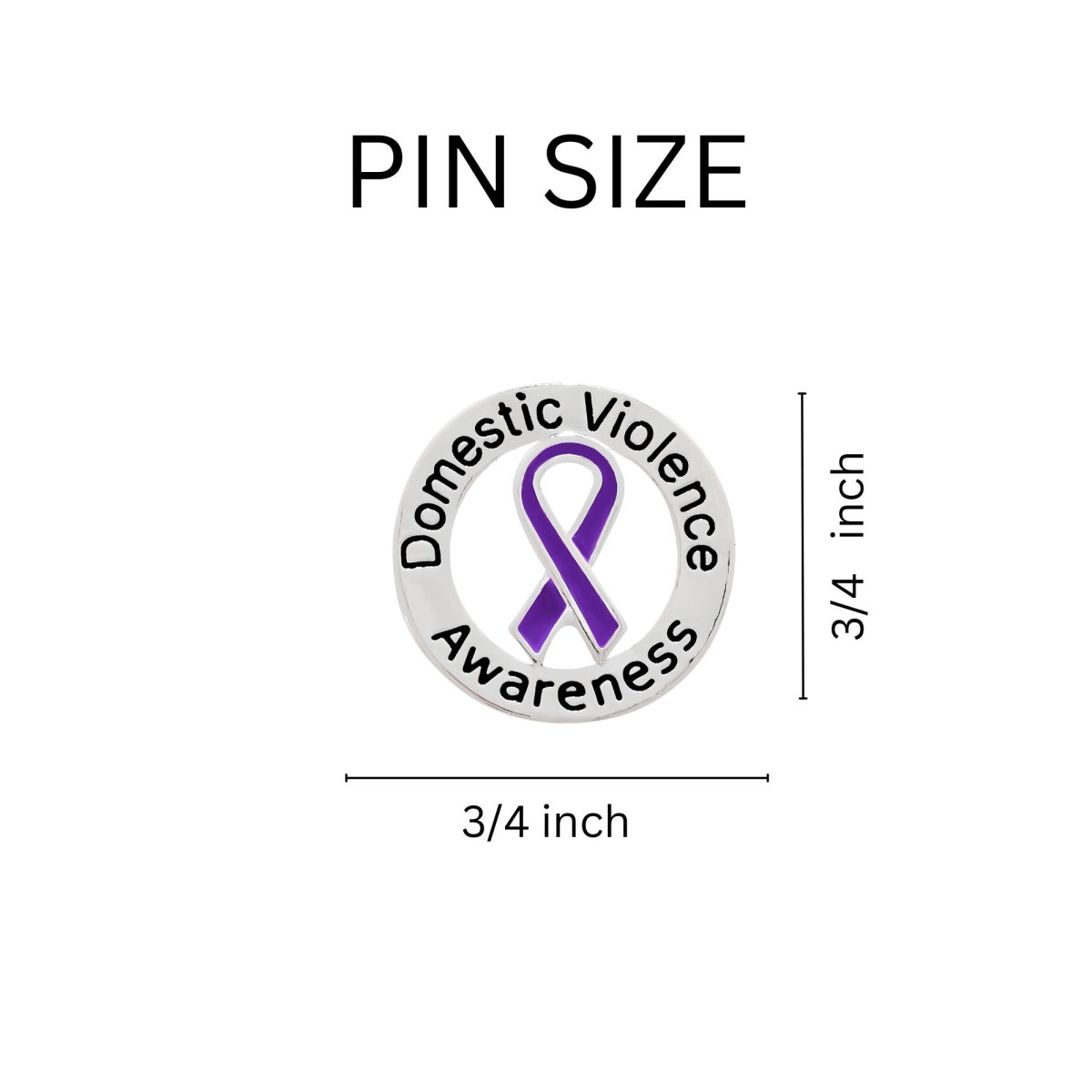 Round Domestic Violence Awareness Ribbon Pins - Fundraising For A Cause
