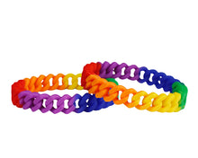 Load image into Gallery viewer, Rainbow Chain Link Silicone Bracelet Wristbands